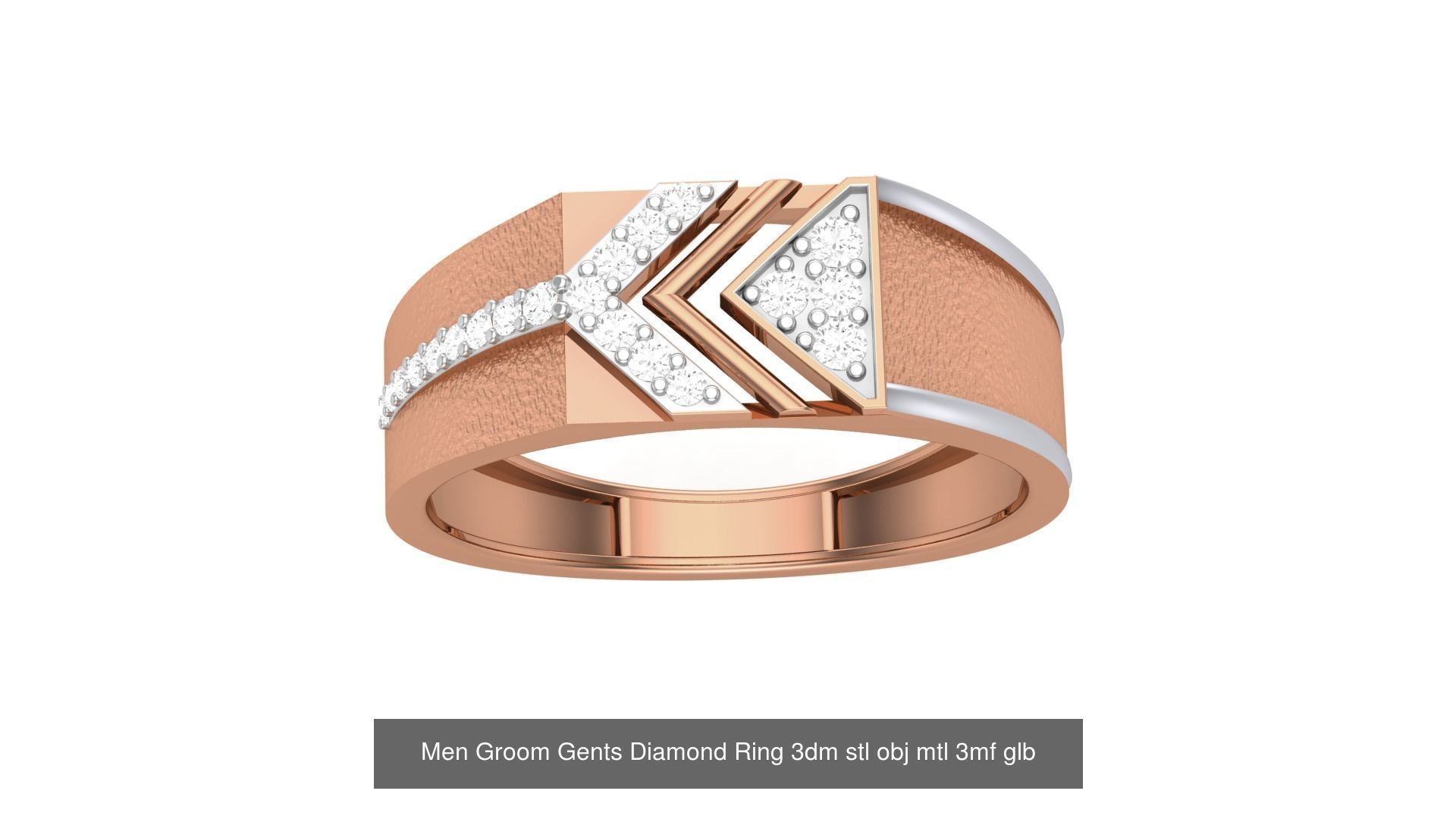 62 Men Groom Gents Diamond Ring 3dm stl obj mtl  3D Model Collection_22