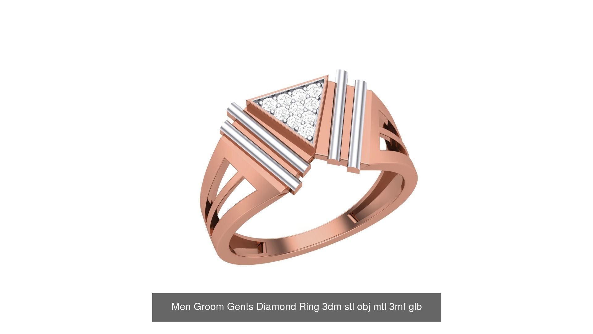 62 Men Groom Gents Diamond Ring 3dm stl obj mtl  3D Model Collection_47