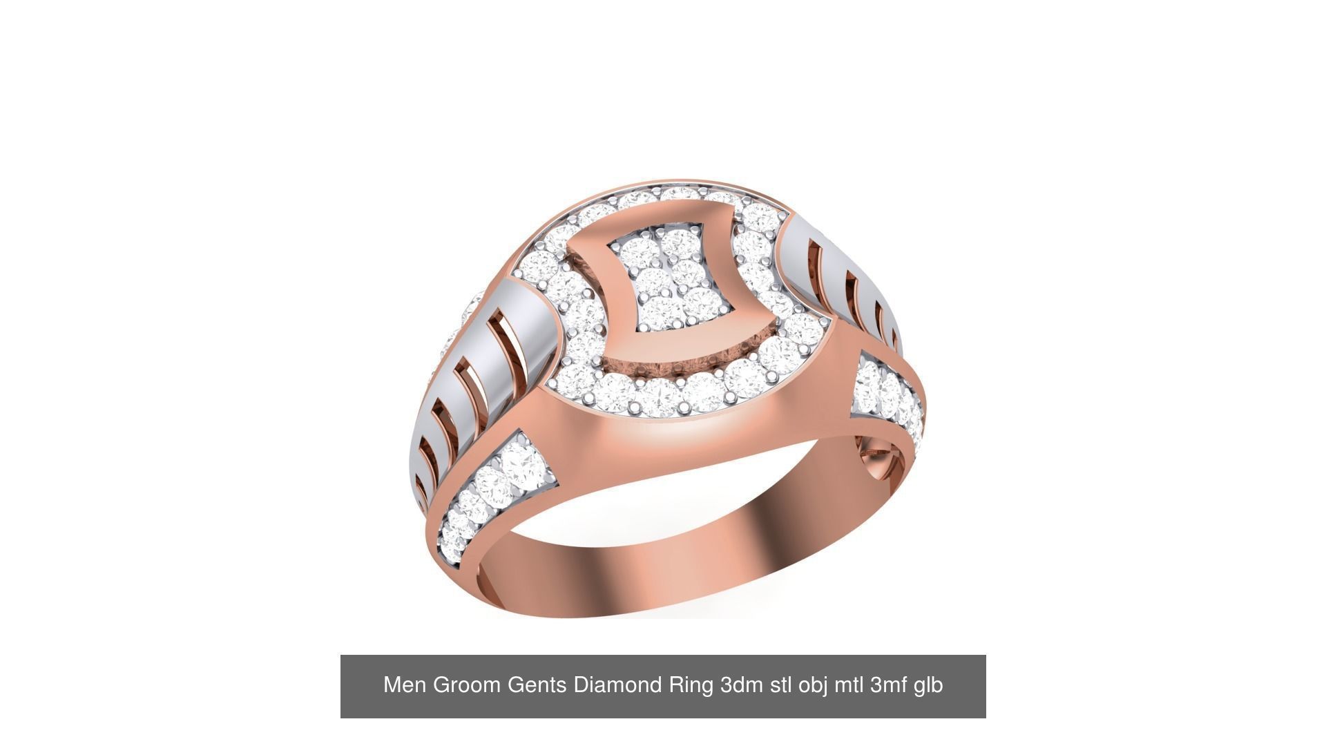 62 Men Groom Gents Diamond Ring 3dm stl obj mtl  3D Model Collection_49