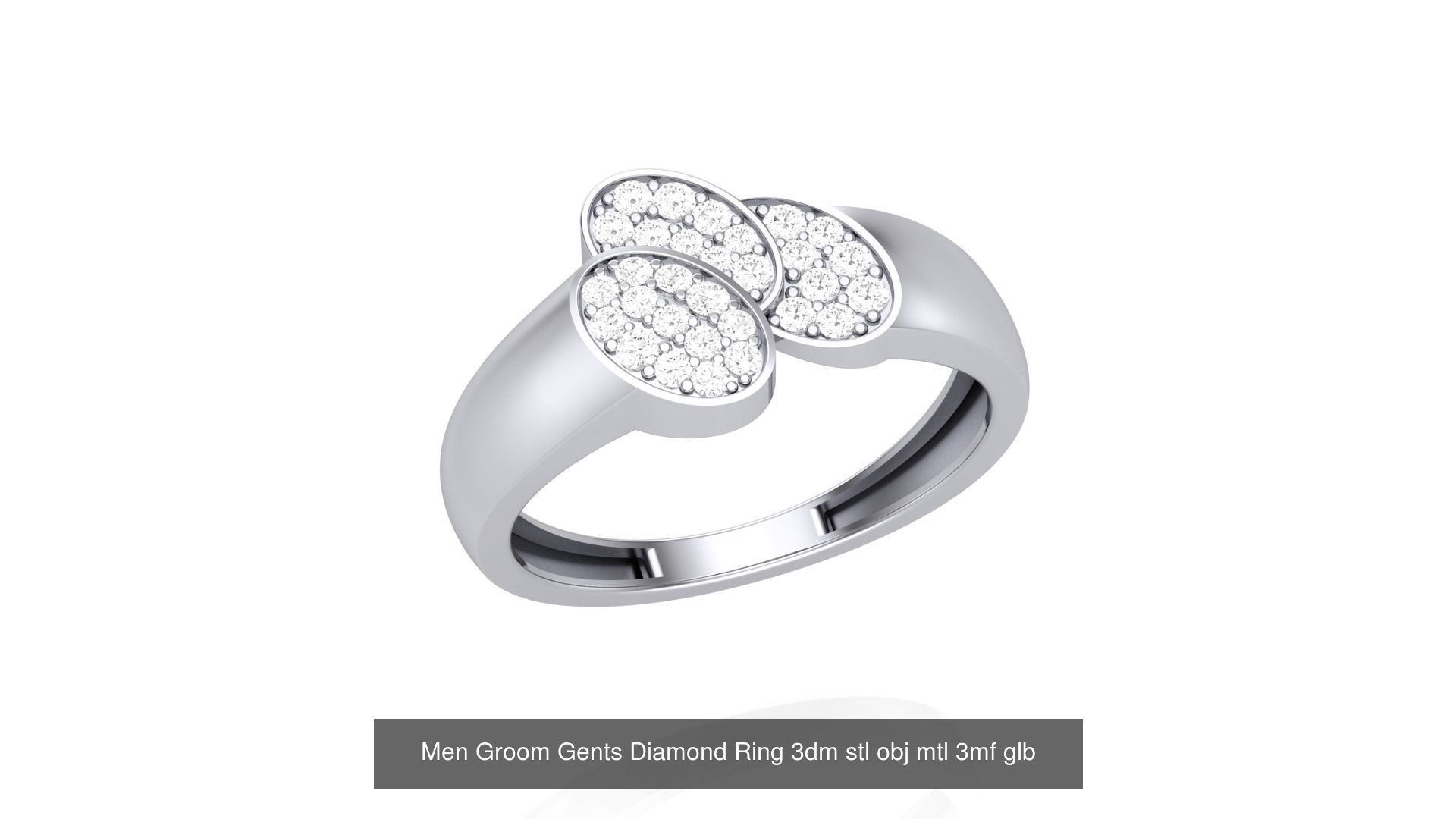 62 Men Groom Gents Diamond Ring 3dm stl obj mtl  3D Model Collection_37