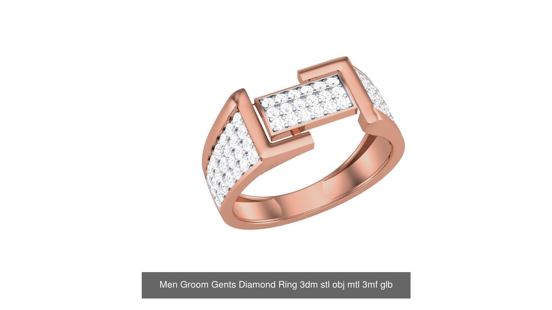 62 Men Groom Gents Diamond Ring 3dm stl obj mtl  3D Model Collection_65