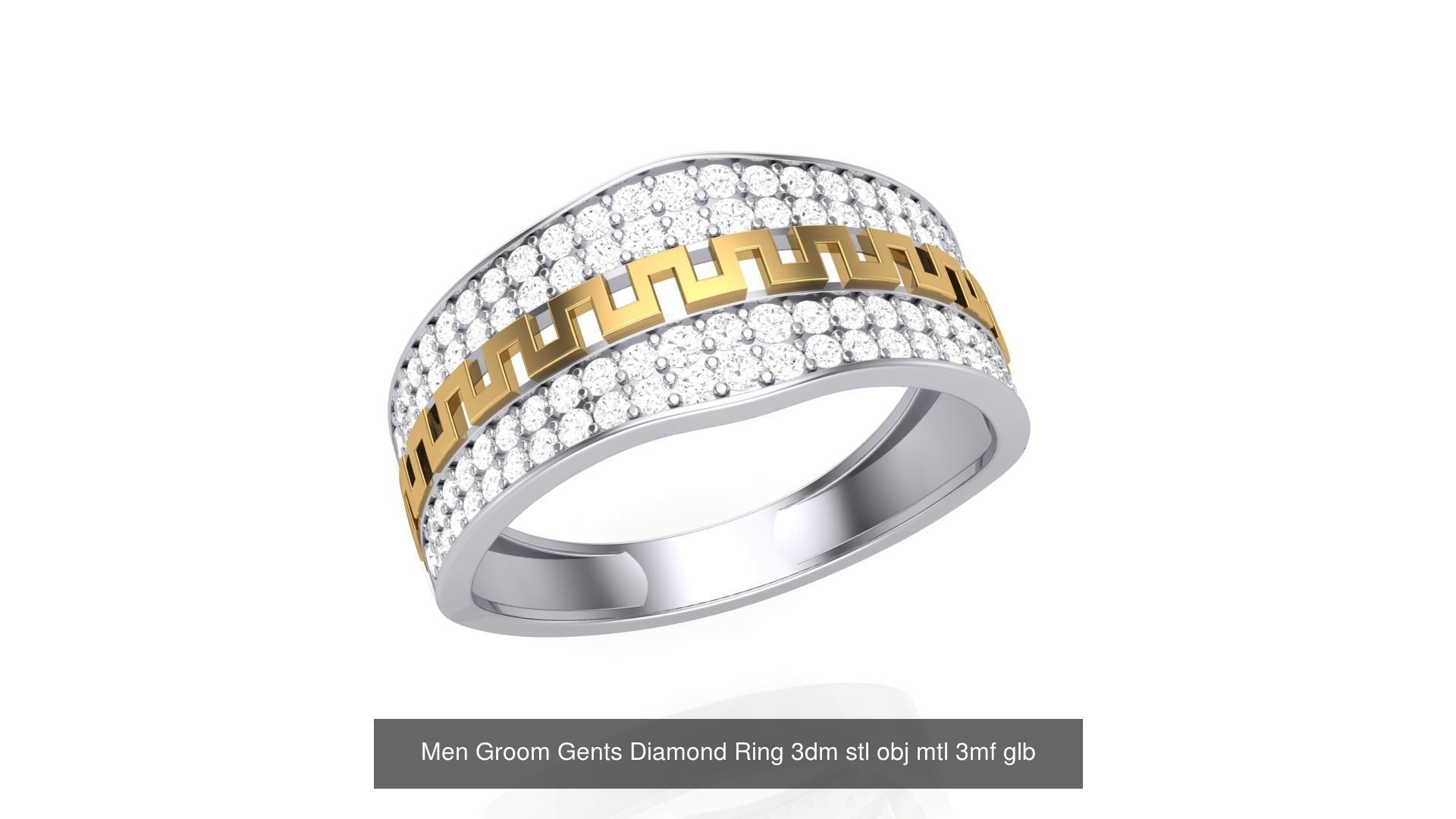 62 Men Groom Gents Diamond Ring 3dm stl obj mtl  3D Model Collection_64