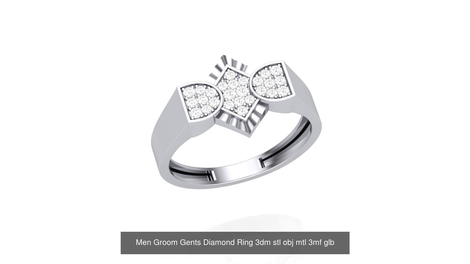 62 Men Groom Gents Diamond Ring 3dm stl obj mtl  3D Model Collection_31