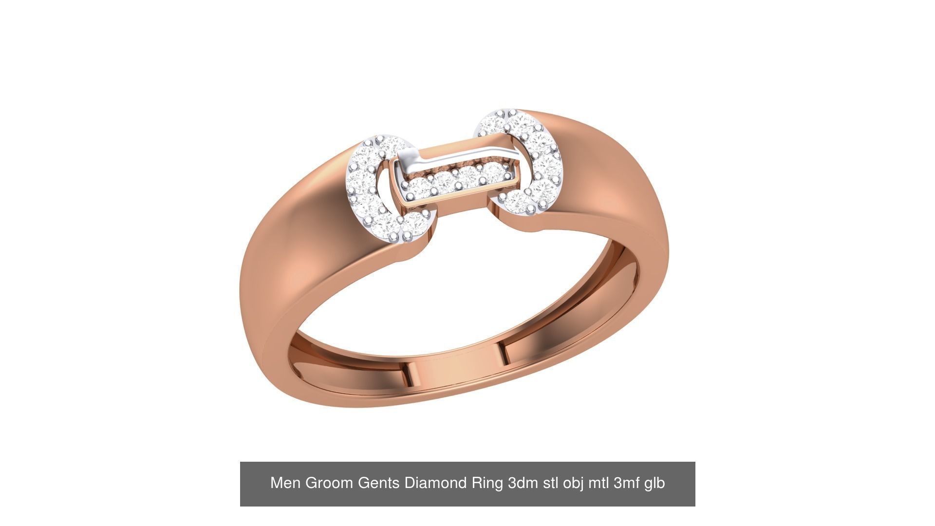 62 Men Groom Gents Diamond Ring 3dm stl obj mtl  3D Model Collection_19