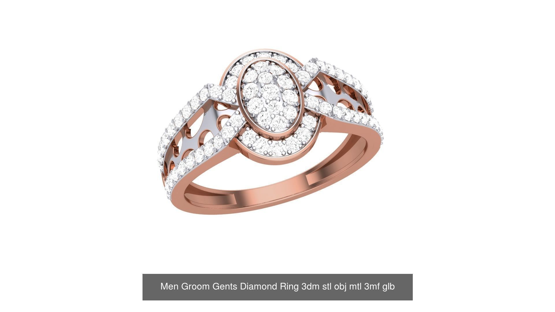 62 Men Groom Gents Diamond Ring 3dm stl obj mtl  3D Model Collection_68