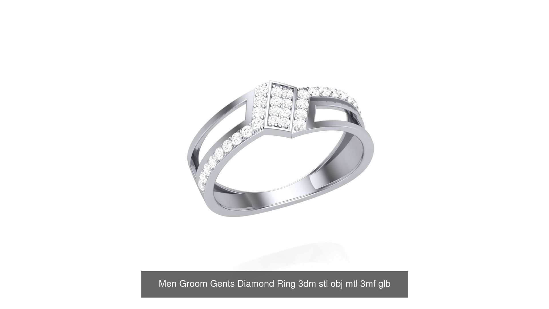 62 Men Groom Gents Diamond Ring 3dm stl obj mtl  3D Model Collection_61