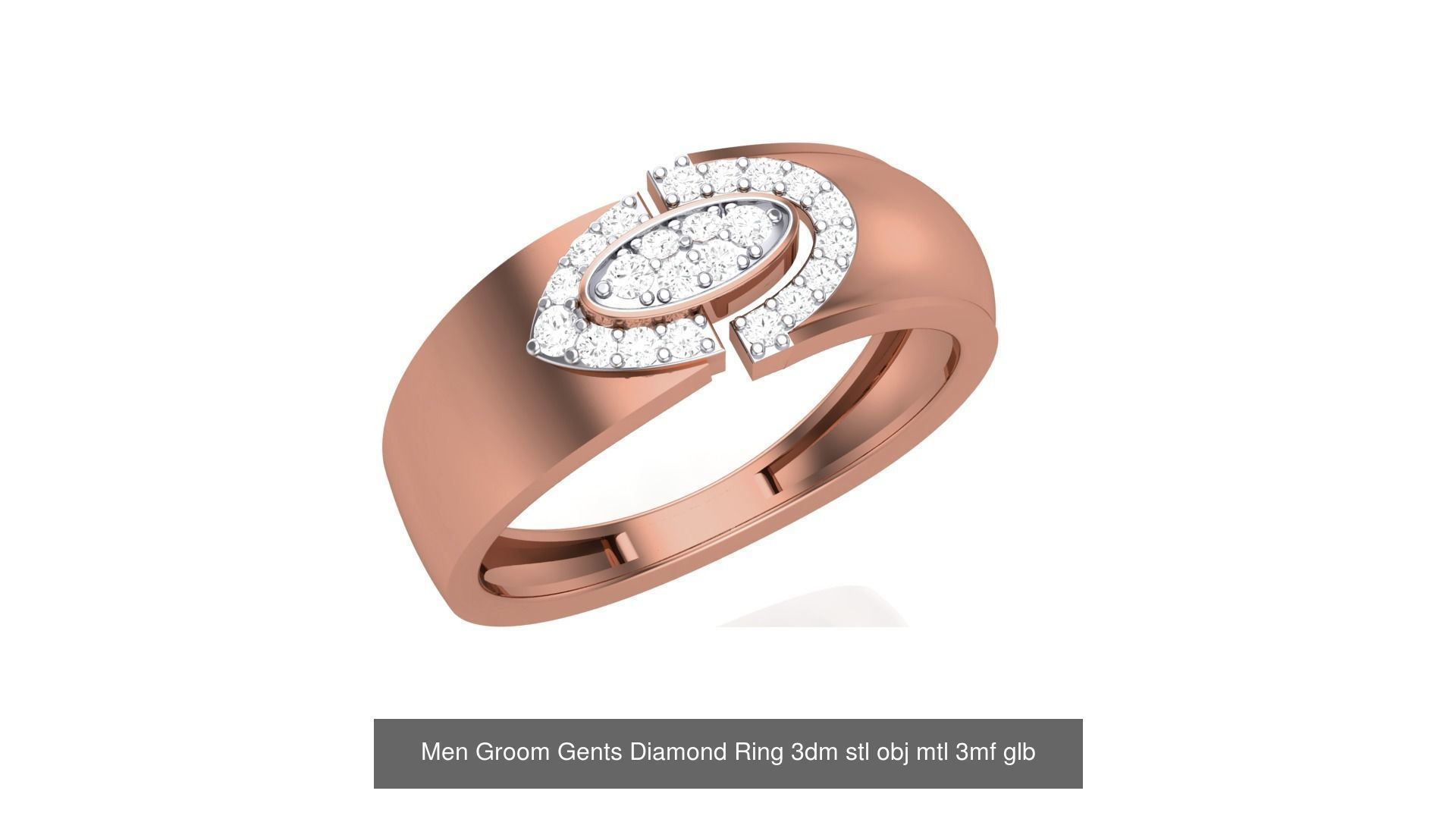 62 Men Groom Gents Diamond Ring 3dm stl obj mtl  3D Model Collection_51