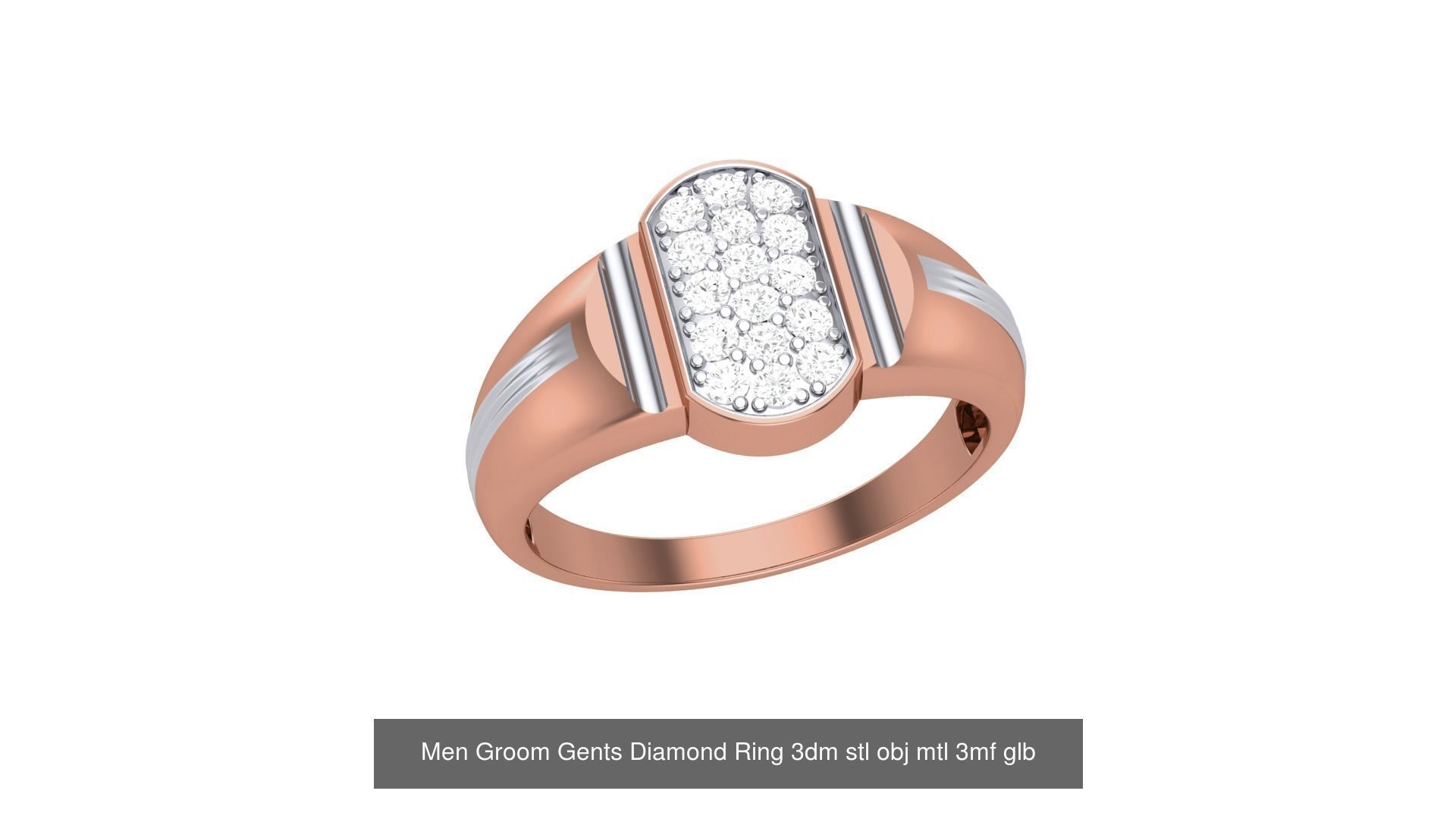 62 Men Groom Gents Diamond Ring 3dm stl obj mtl  3D Model Collection_41