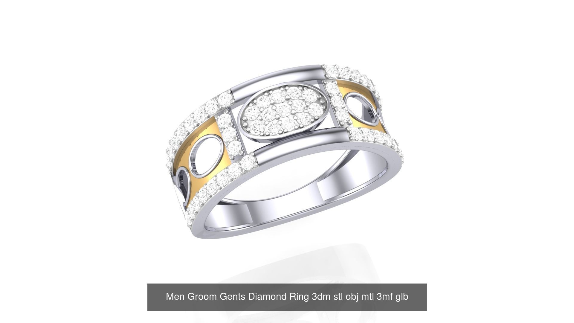 62 Men Groom Gents Diamond Ring 3dm stl obj mtl  3D Model Collection_66