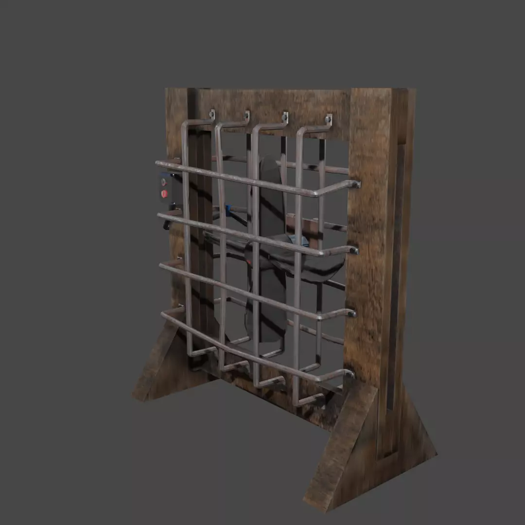 old handmade fan Free low-poly 3D model