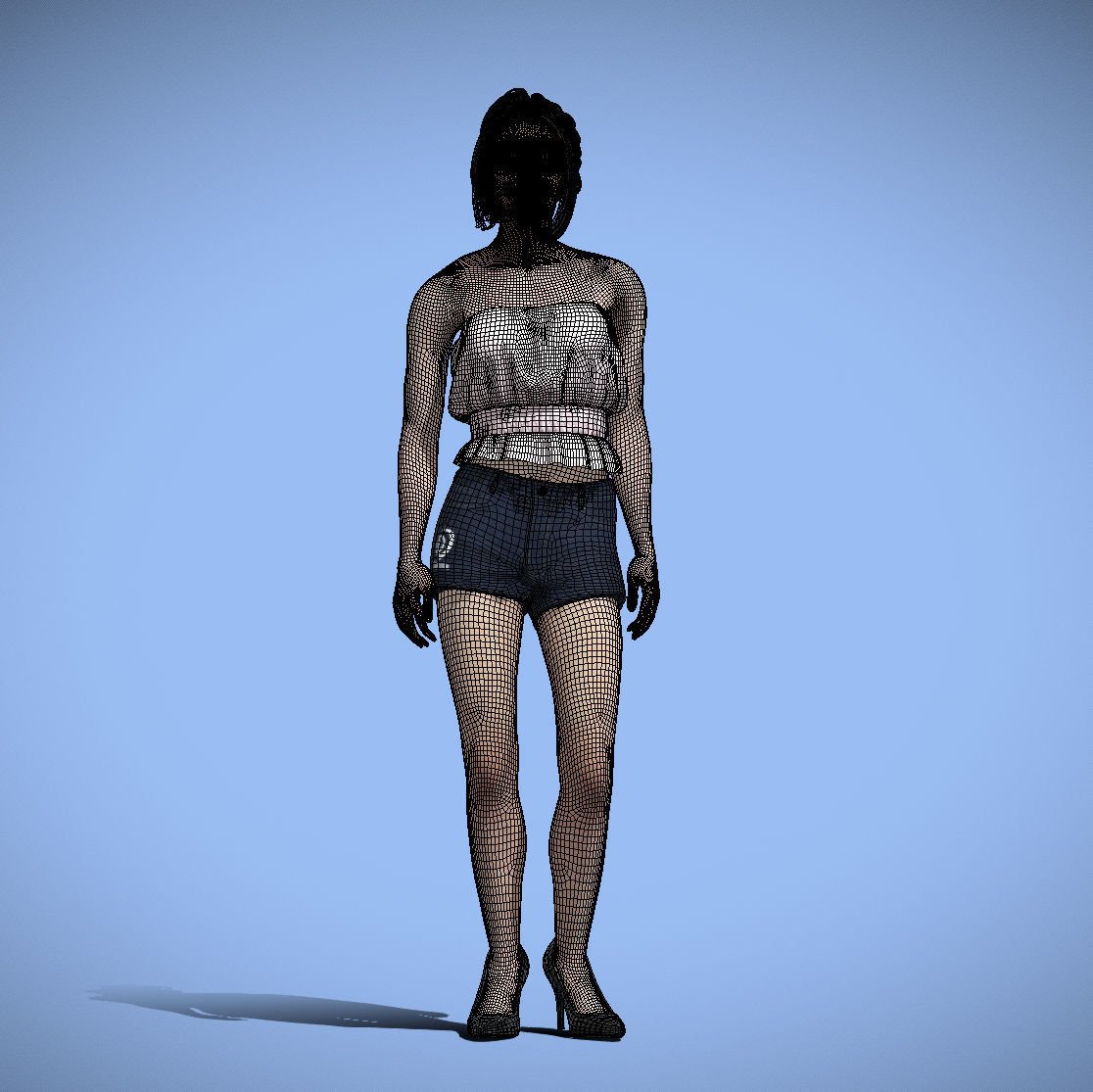 Casual Girl standing 3D model_7