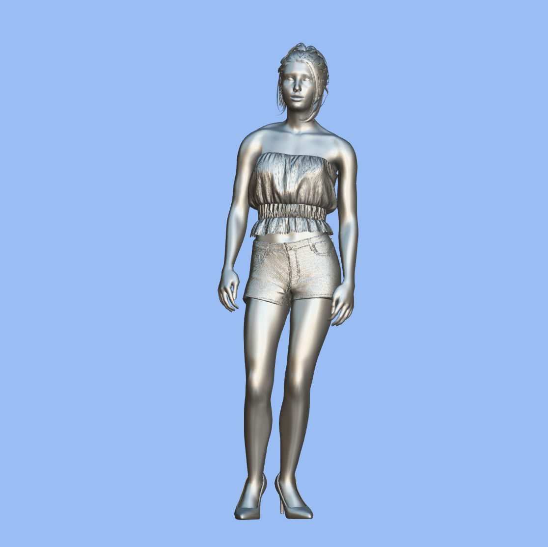 Casual Girl standing 3D model_6