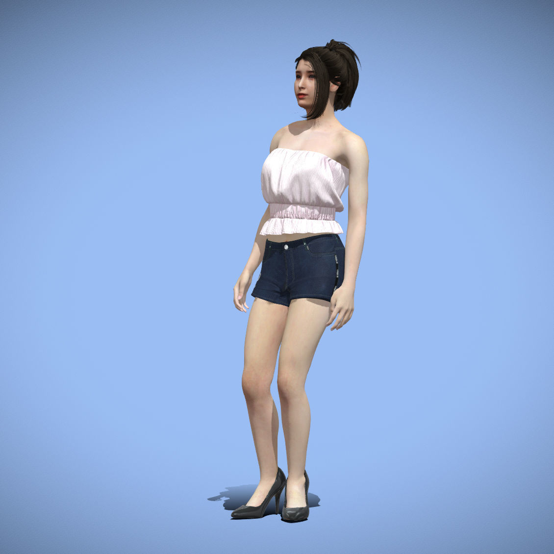 Casual Girl standing 3D model_5