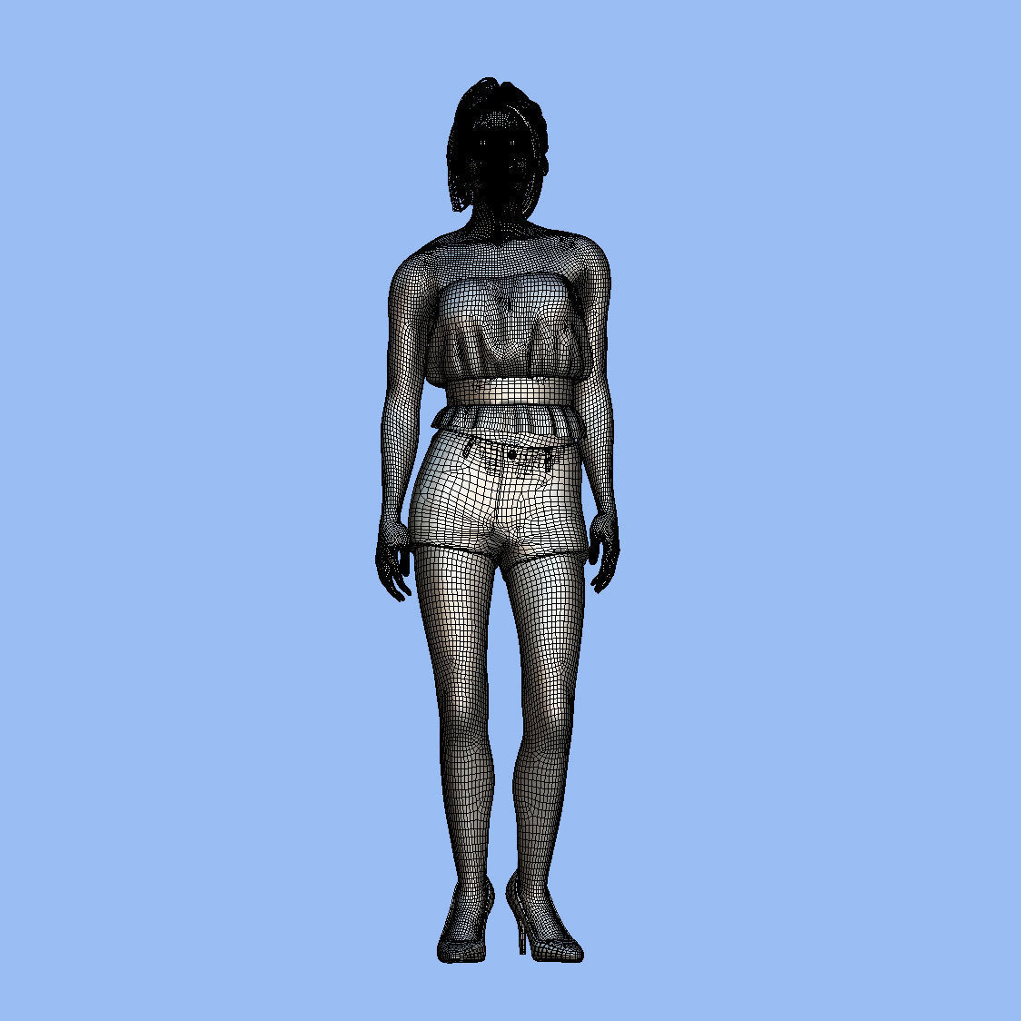 Casual Girl standing 3D model_9