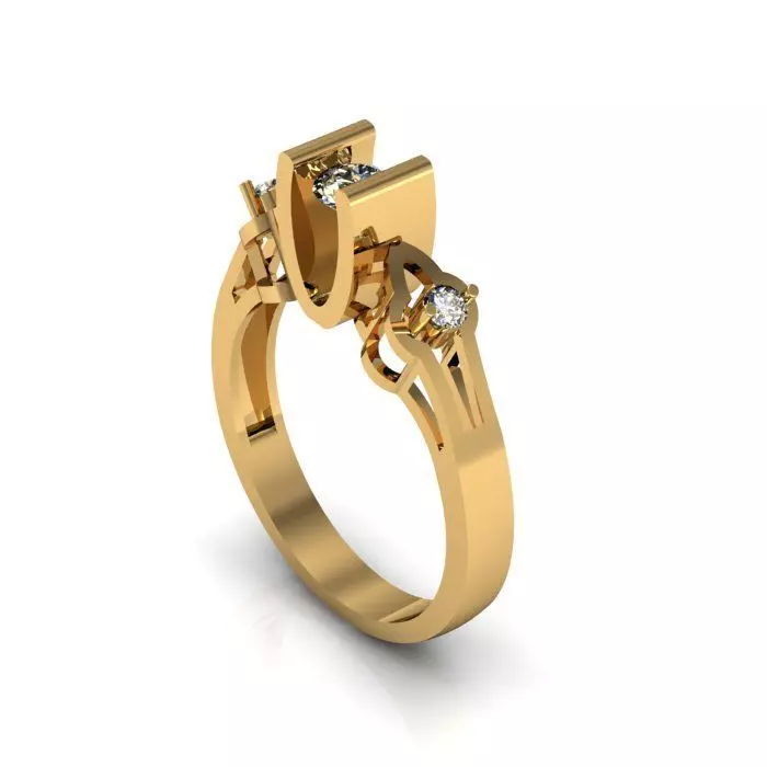 Solitaire ring 3D print model_0