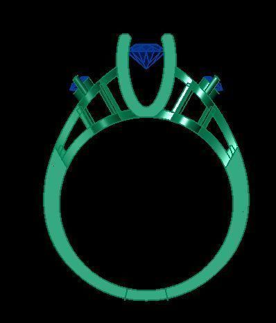 Solitaire ring 3D print model_13