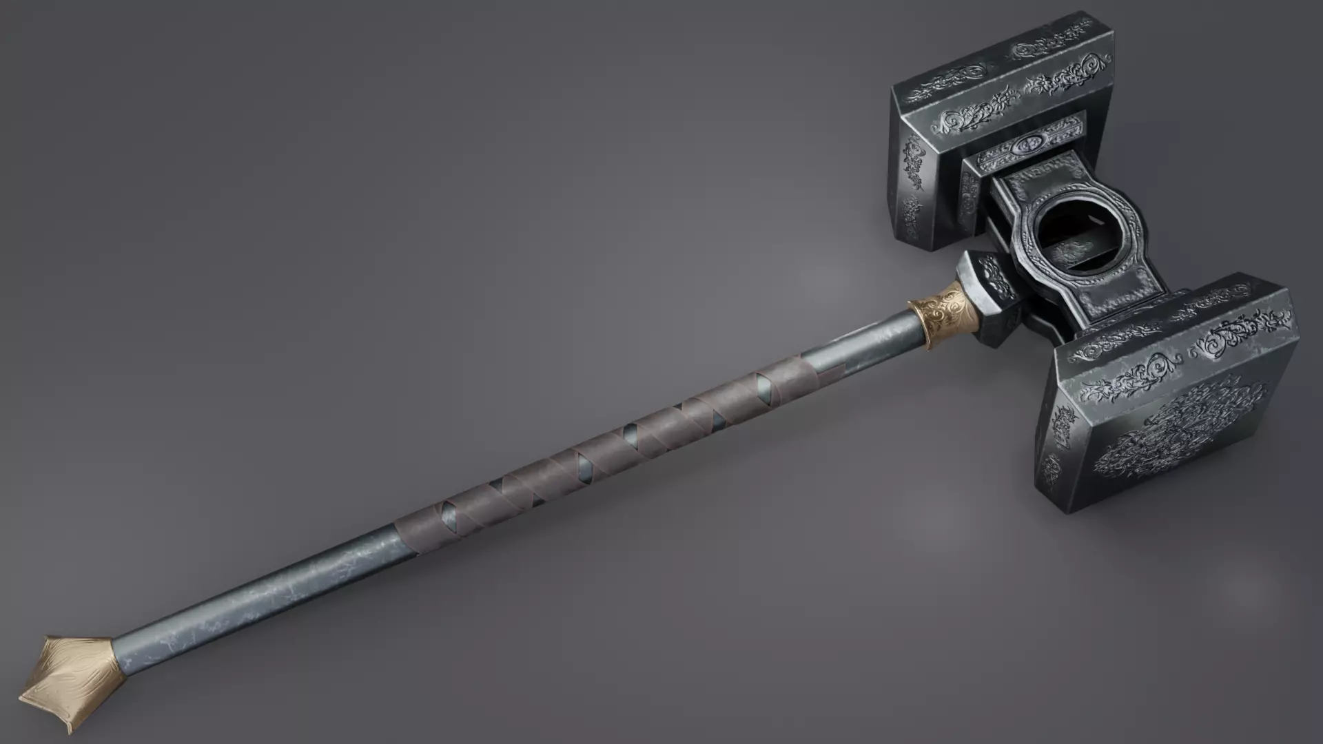 Hammer 08 Low-poly 3D model_0