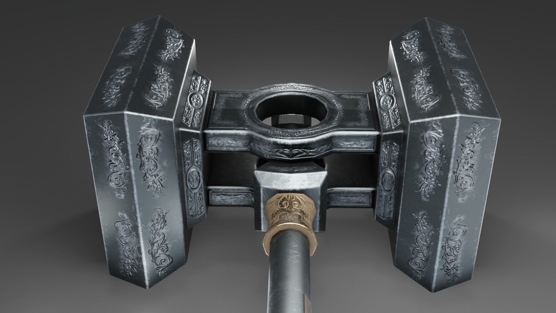 Hammer 08 Low-poly 3D model_3