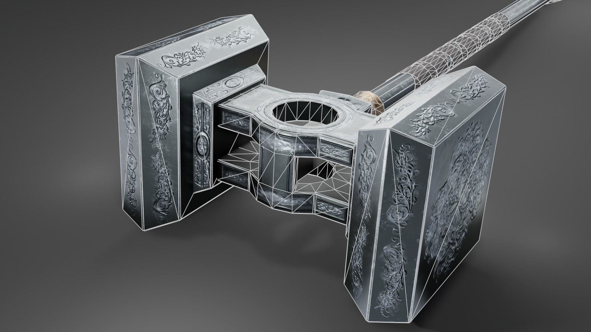 Hammer 08 Low-poly 3D model_9