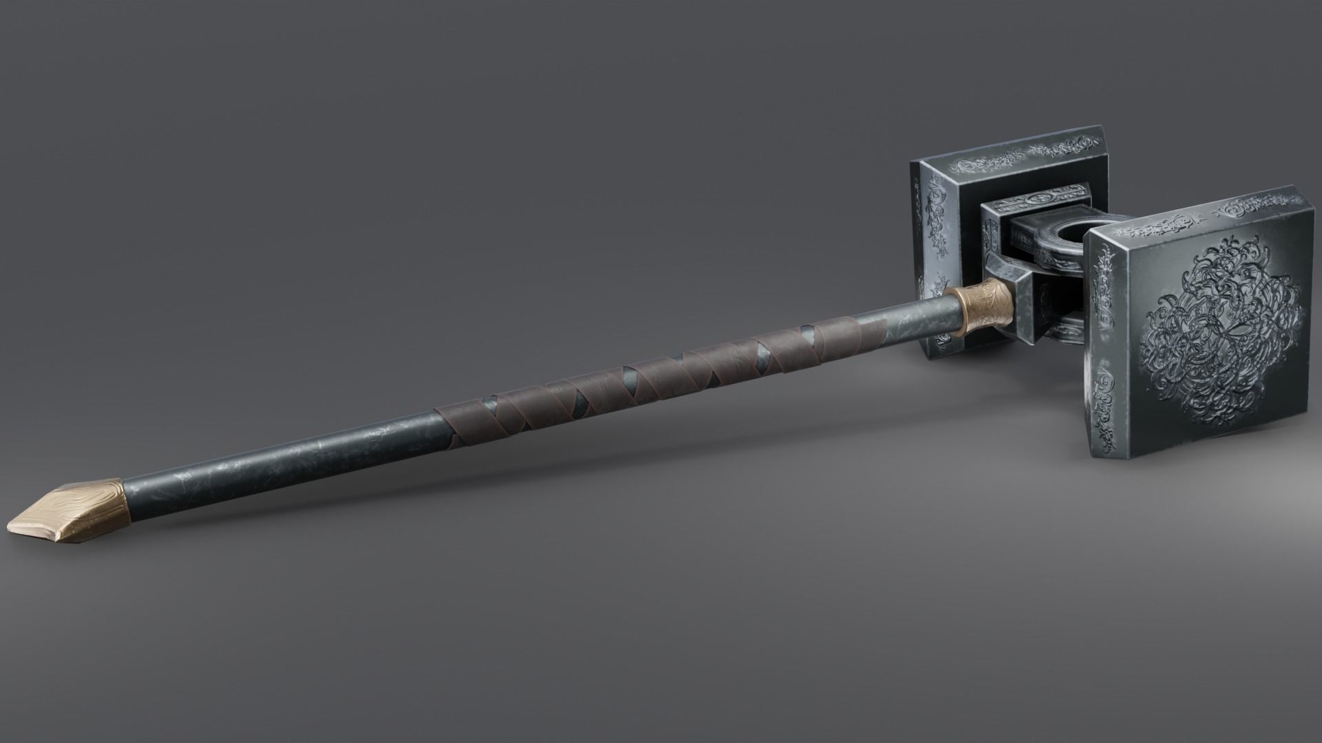 Hammer 08 Low-poly 3D model_4