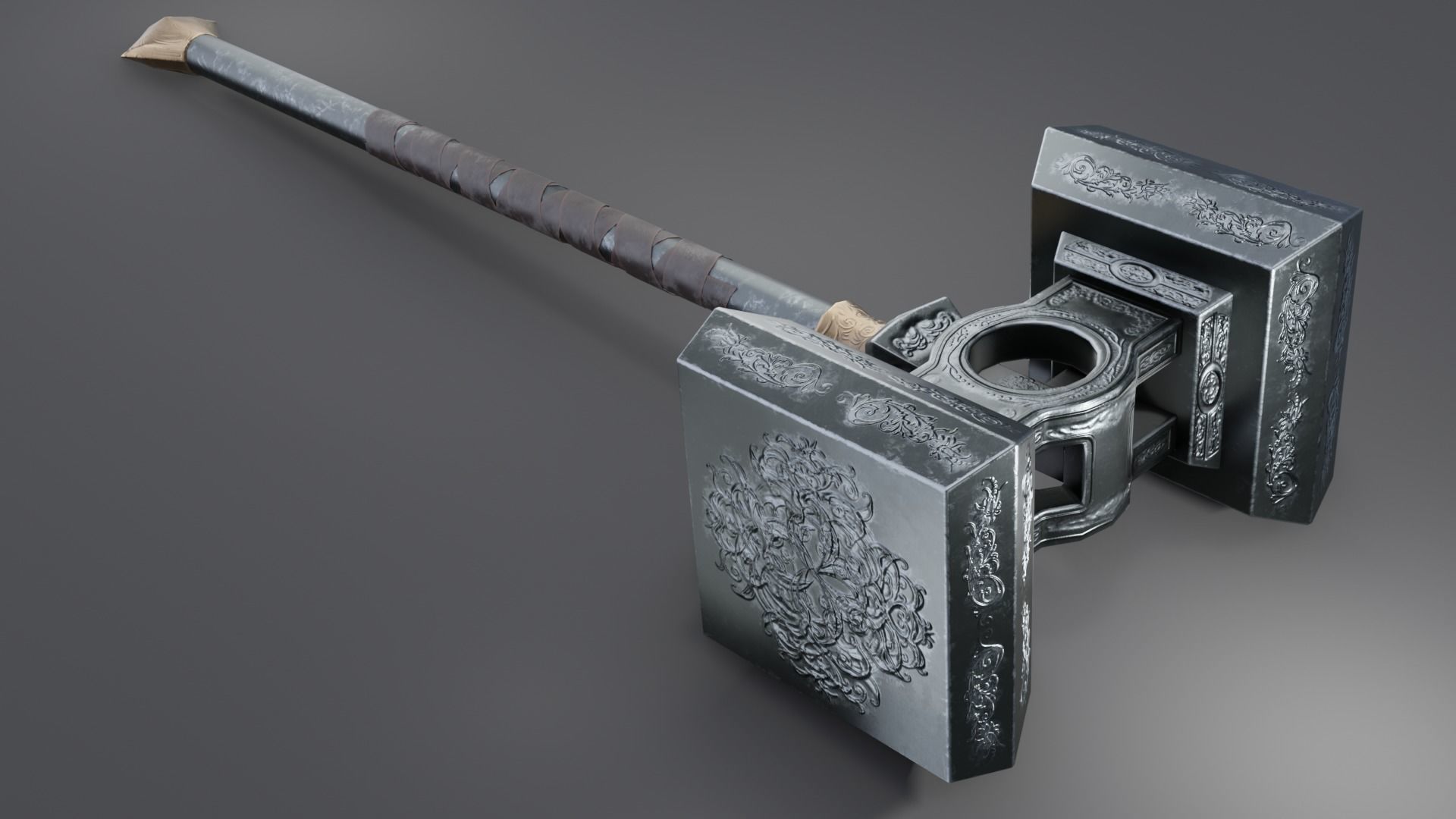 Hammer 08 Low-poly 3D model_1