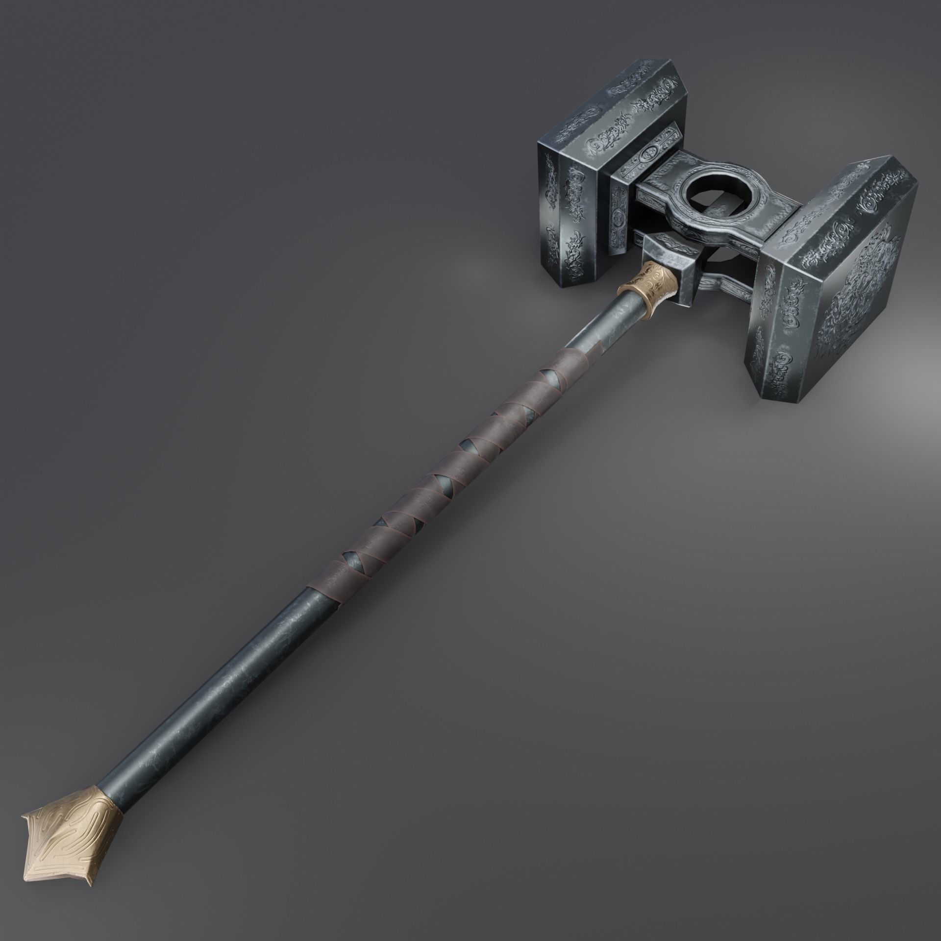 Hammer 08 Low-poly 3D model_7