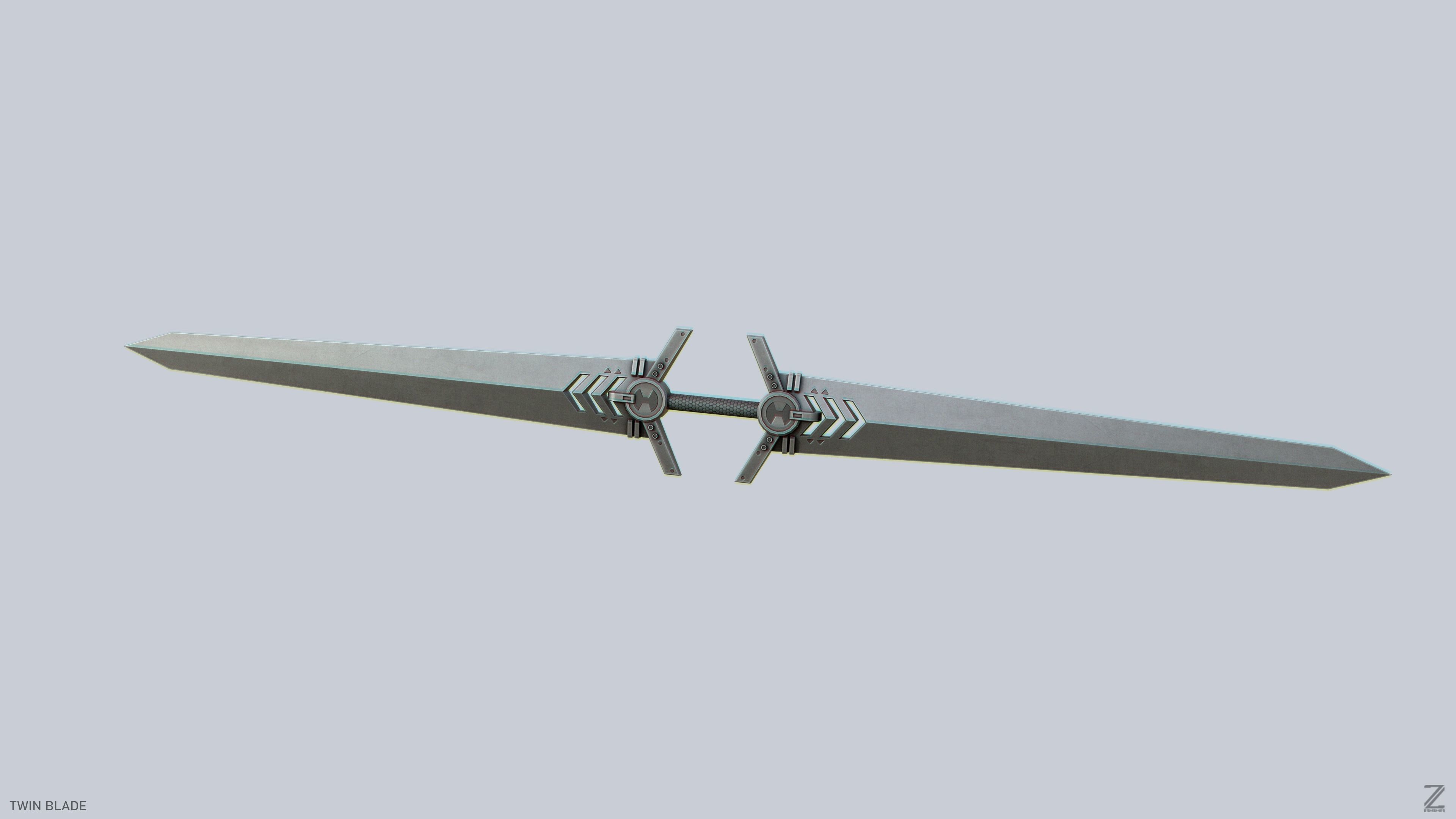 Twinblade Low-poly 3D model_8