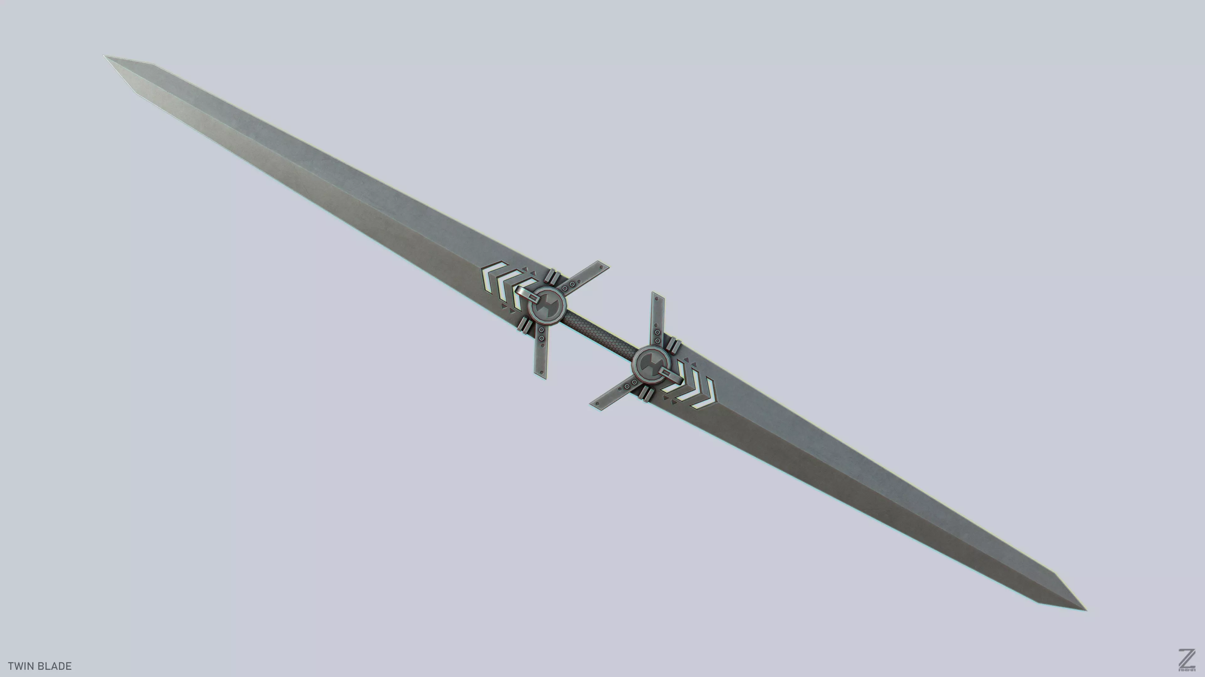 Twinblade Low-poly 3D model_0
