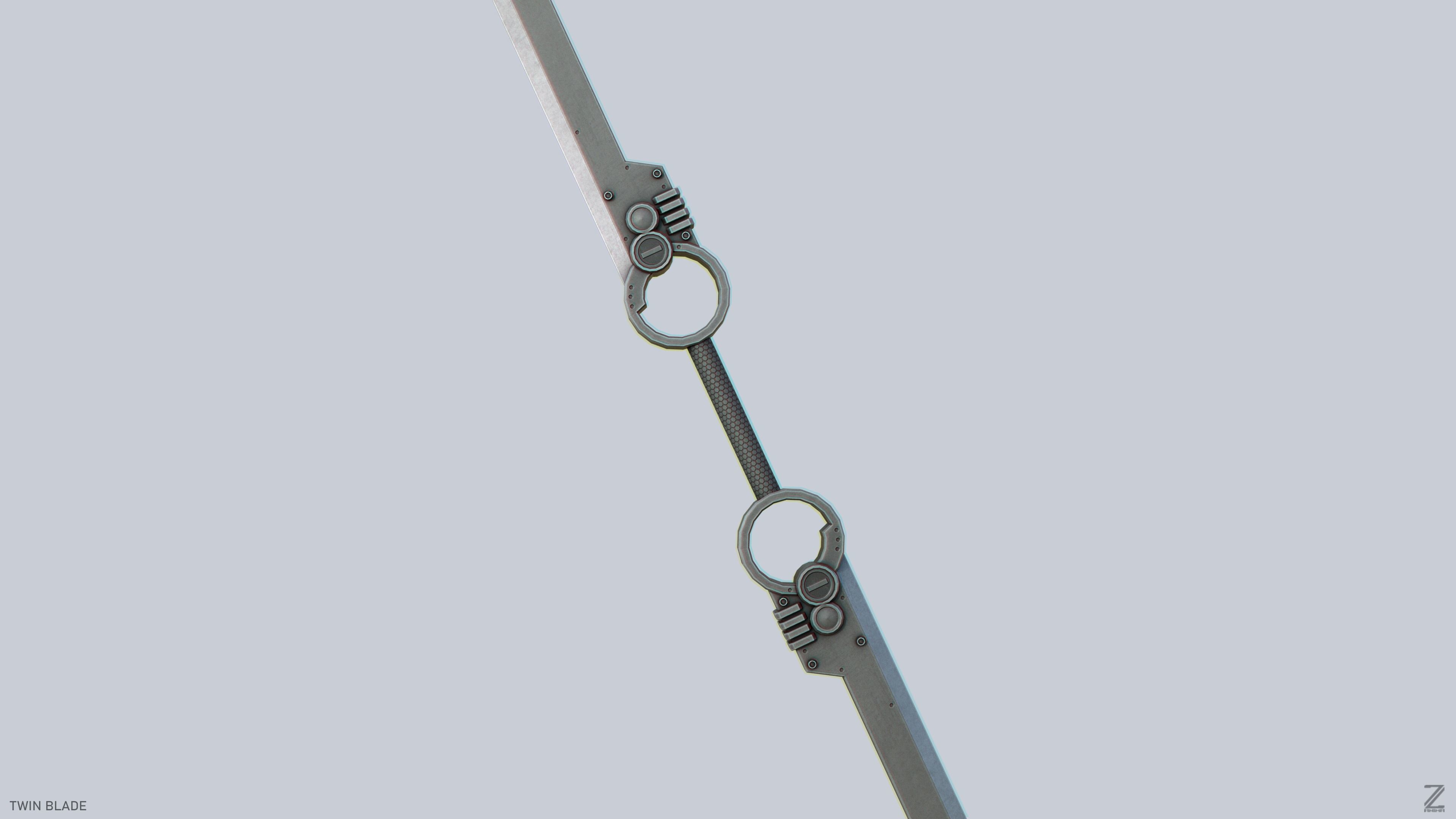 Twinblade Low-poly 3D model_1