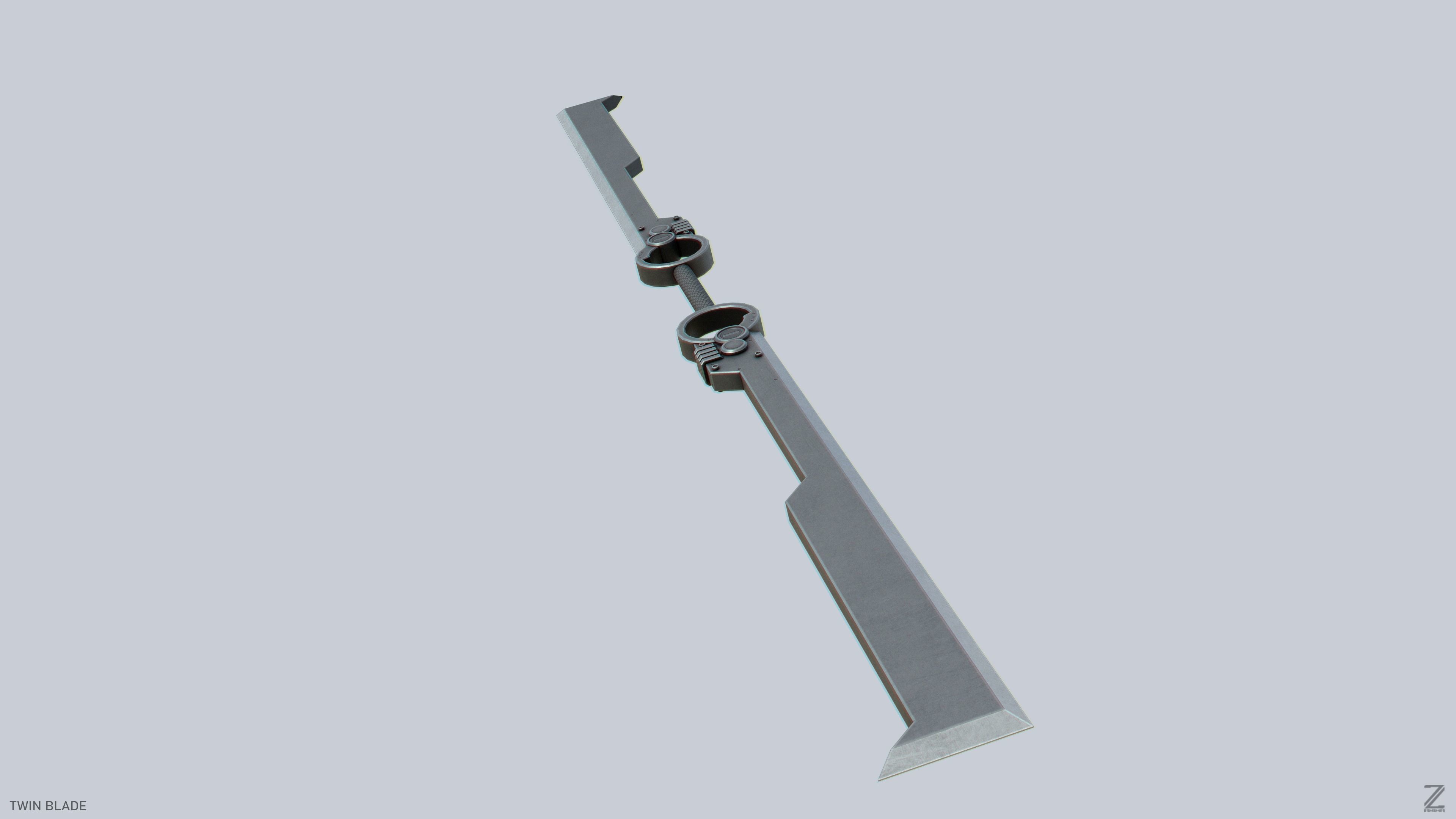 Twinblade Low-poly 3D model_6