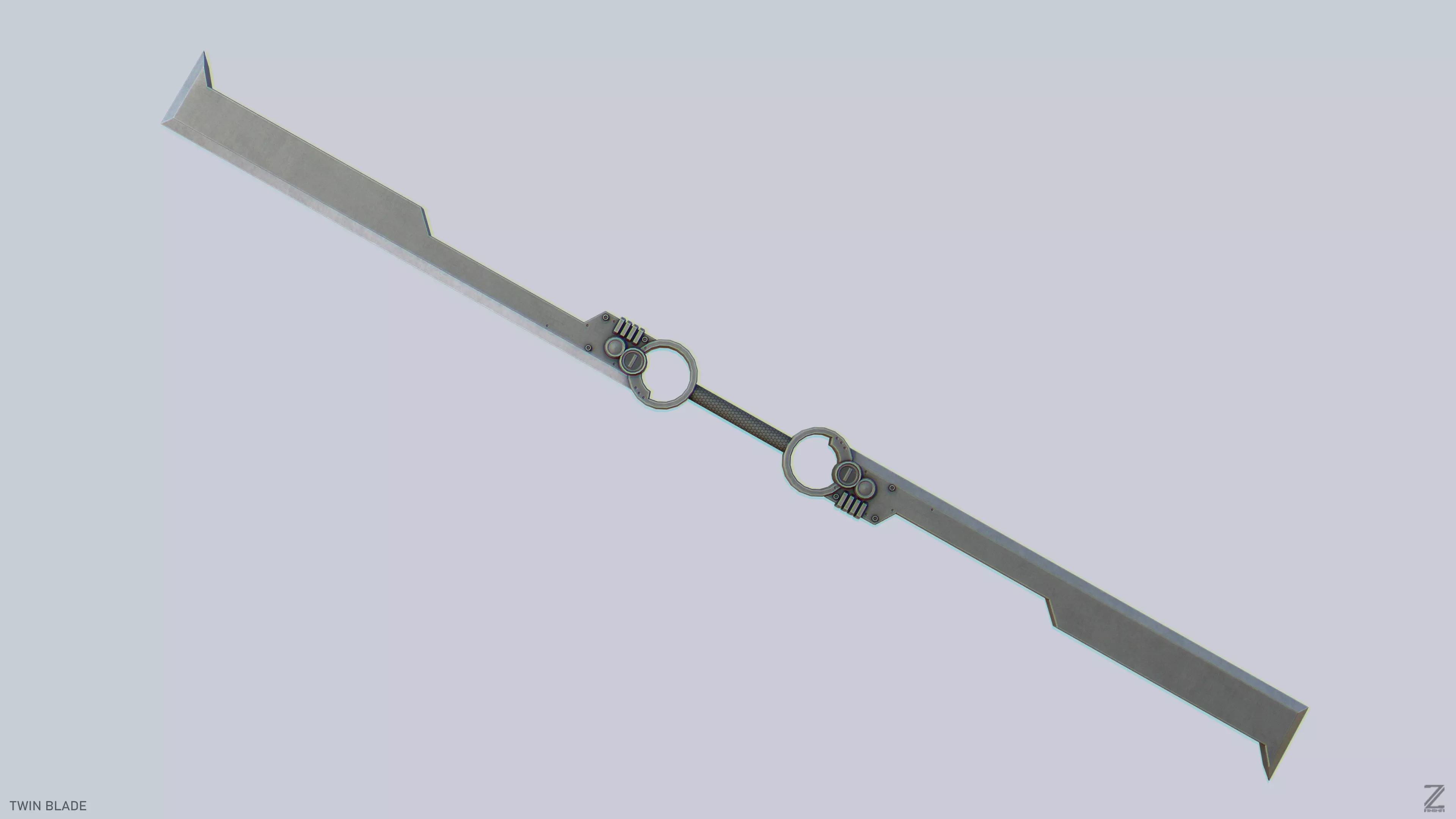 Twinblade Low-poly 3D model_0