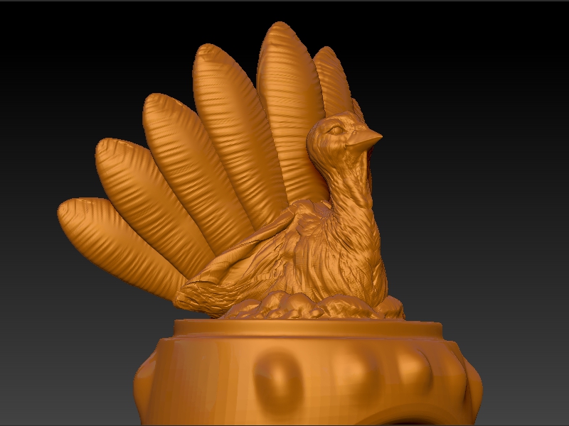 Thanksgiving Turkey Ring 3D print model_9