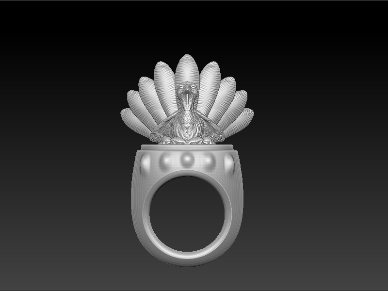 Thanksgiving Turkey Ring 3D print model_2