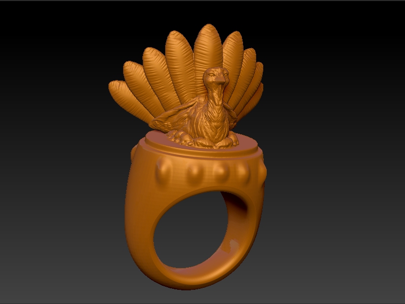 Thanksgiving Turkey Ring 3D print model_7