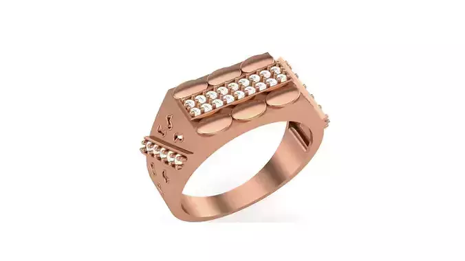 Mens Groom Gents Diamond Ring 3dm stl obj mtl 3mf glb