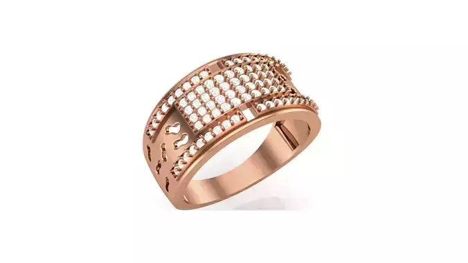 Mens Groom Gents Diamond Ring 3dm stl obj mtl 3mf glb