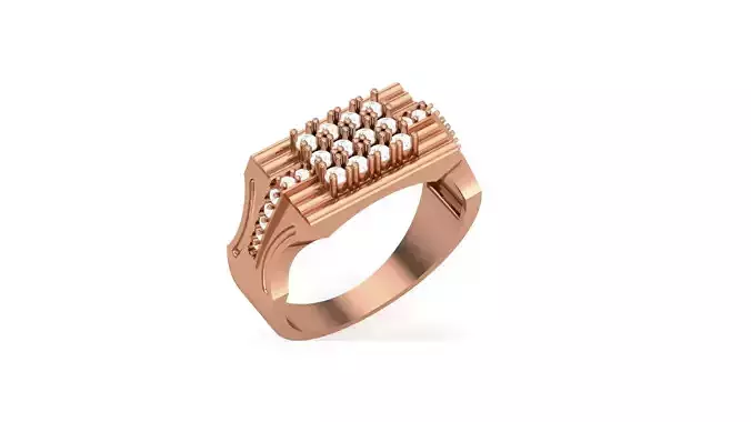 Mens Groom Gents Diamond Ring 3dm stl obj mtl 3mf glb