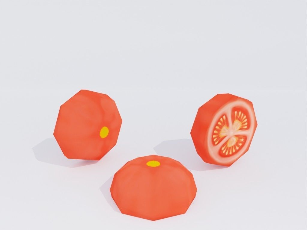 Low poly hand-painted tomatoes set Low-poly 3D model_24