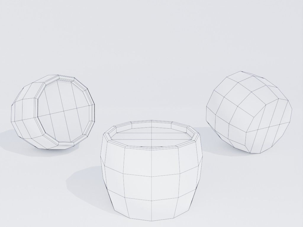 Low poly hand-painted tomatoes set Low-poly 3D model_7