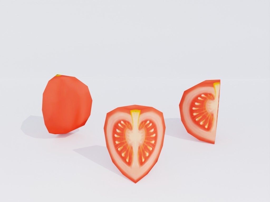 Low poly hand-painted tomatoes set Low-poly 3D model_28