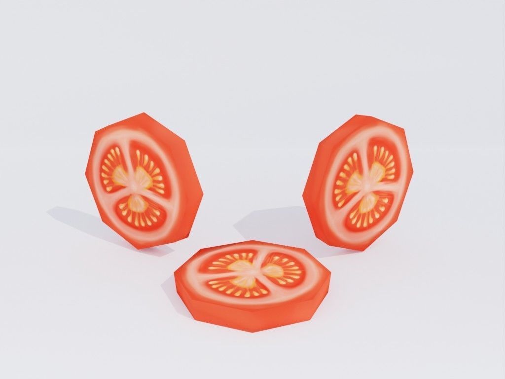 Low poly hand-painted tomatoes set Low-poly 3D model_26