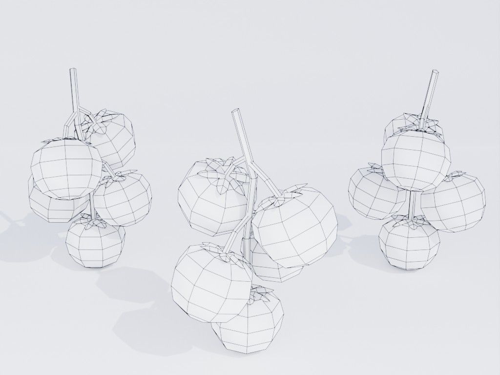 Low poly hand-painted tomatoes set Low-poly 3D model_18