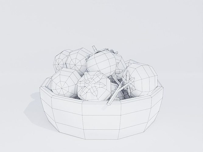 Low poly hand-painted tomatoes set Low-poly 3D model 6