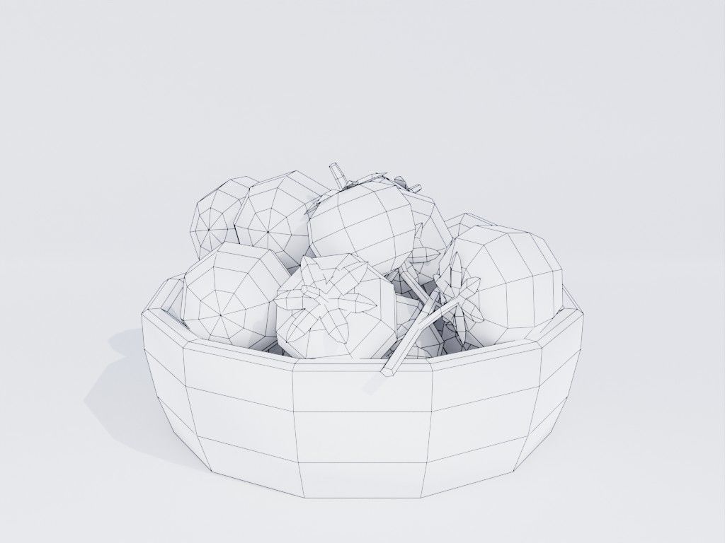 Low poly hand-painted tomatoes set Low-poly 3D model_5