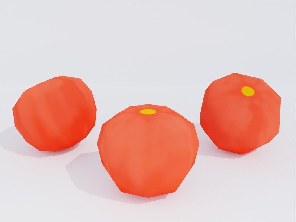 Low poly hand-painted tomatoes set Low-poly 3D model_16