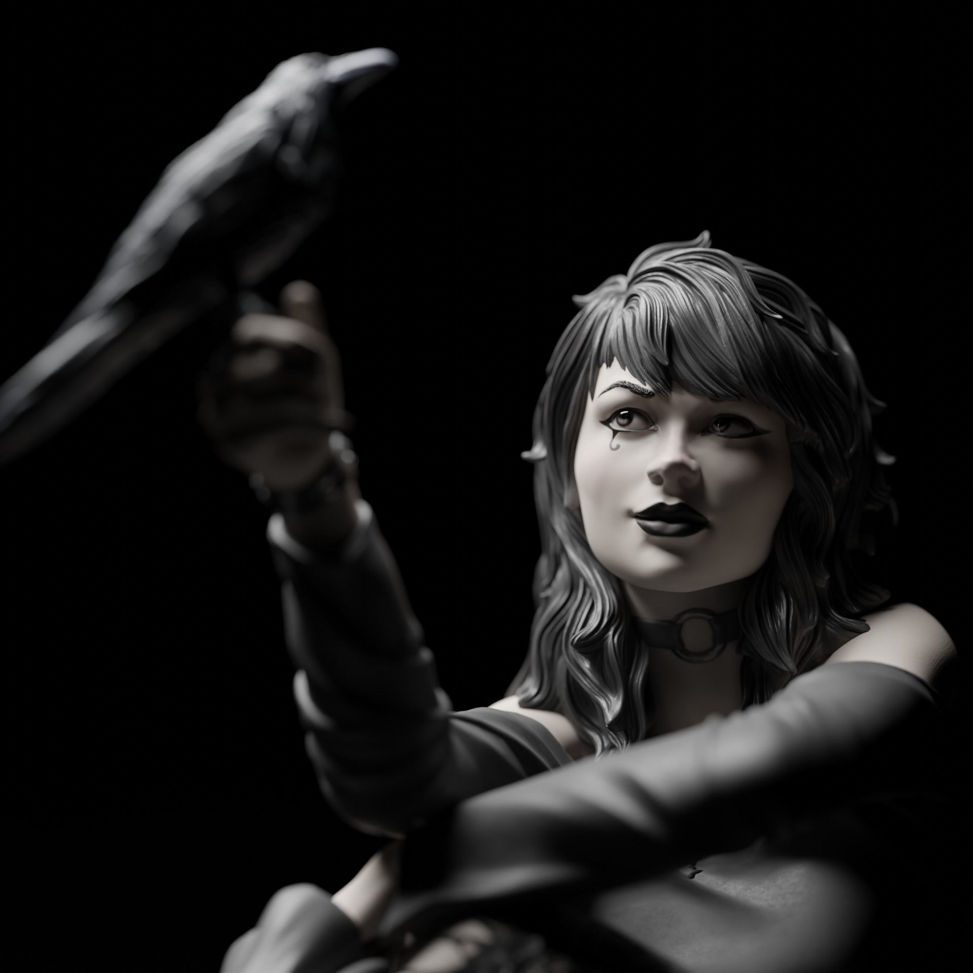 death statue 3D print model_2