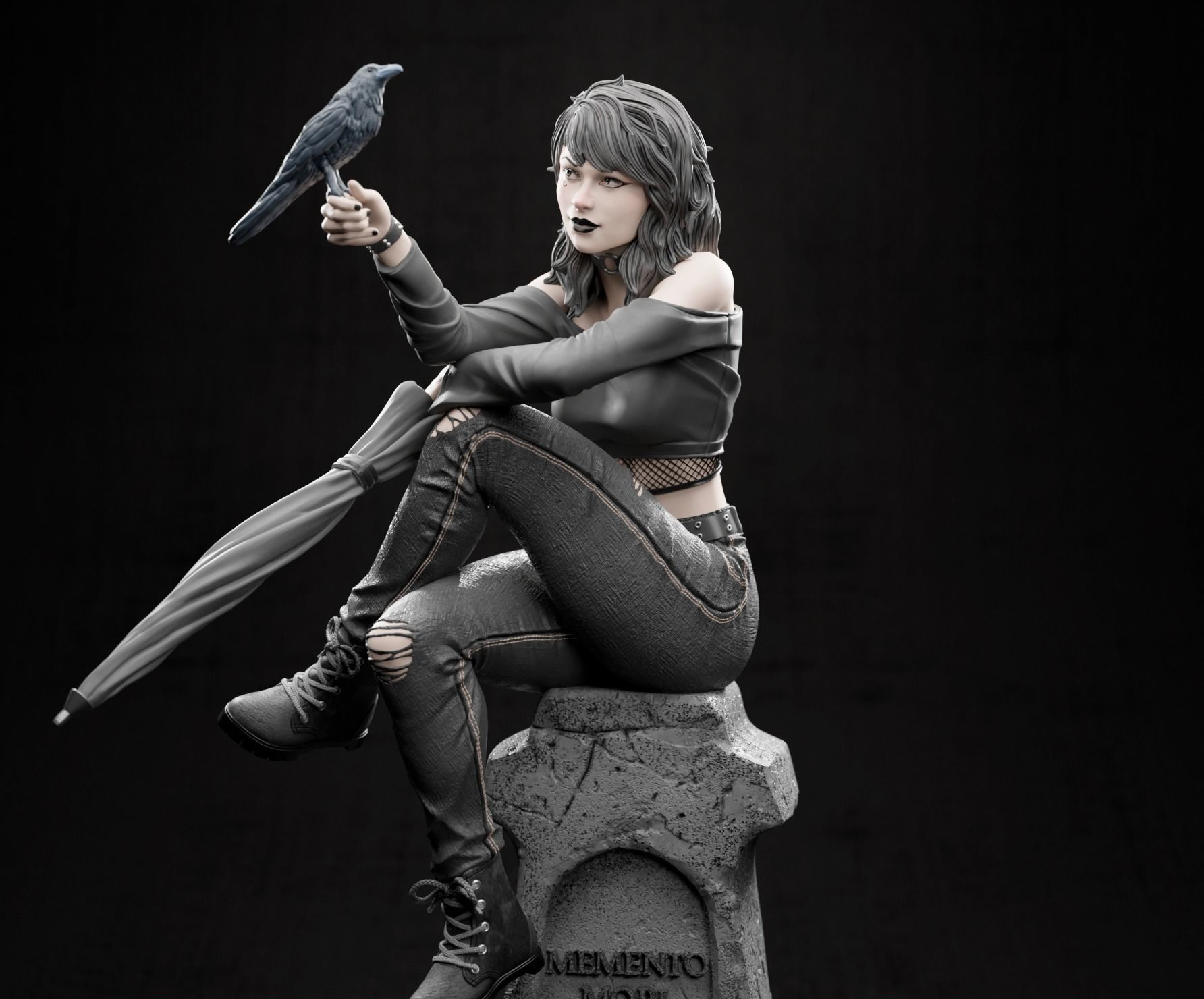 death statue 3D print model_7