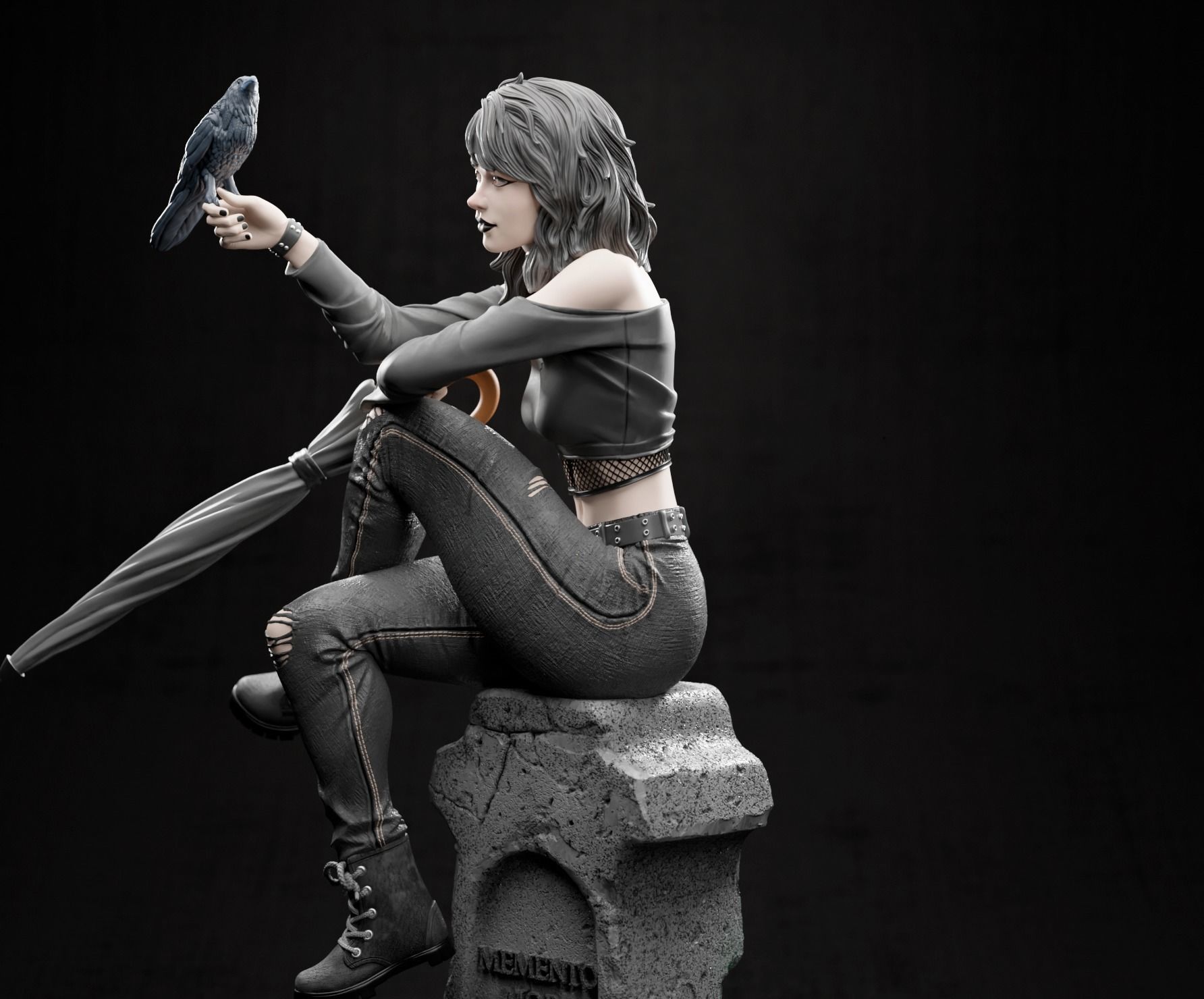 death statue 3D print model_3