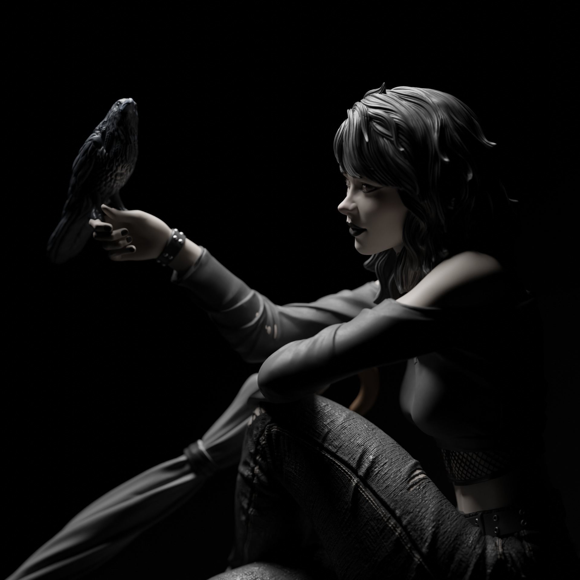 death statue 3D print model_4