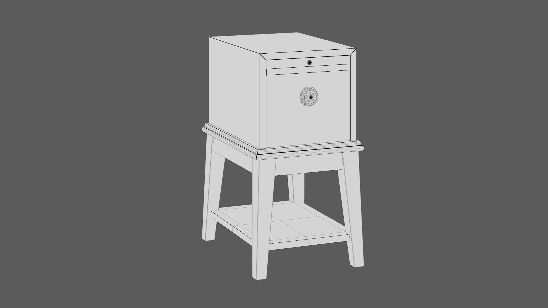 Drawer Cabinet Low-poly 3D model_5